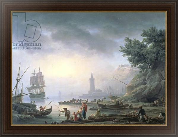 Постер Seaport at Dawn, 1751 с типом исполнения На холсте в раме в багетной раме 1.023.151