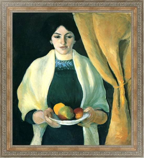 Постер Портрет с яблоками (Портрет жены художника) с типом исполнения На холсте в раме в багетной раме 484.M48.310
