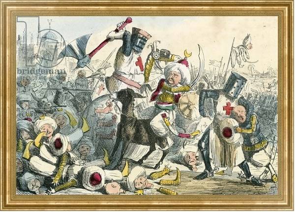 Постер Terrific combat between Richard Coeur de Lion and Saladin с типом исполнения На холсте в раме в багетной раме NA033.1.051