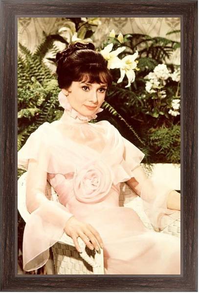 Постер Хепберн Одри 165 с типом исполнения На холсте в раме в багетной раме 221-02
