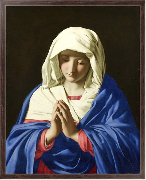 Постер Дева Мария в молитве с типом исполнения На холсте в раме в багетной раме 221-02