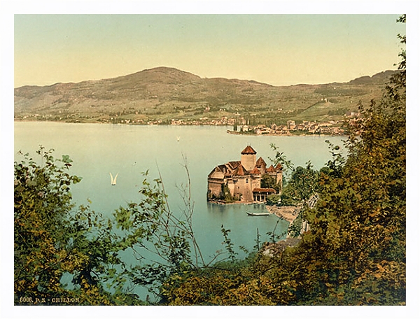 Постер Швейцария. Замок Шильон с типом исполнения На холсте в раме в багетной раме 221-03
