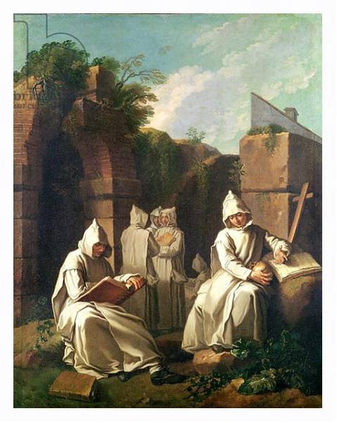 Постер Carthusian Monks in Meditation с типом исполнения На холсте в раме в багетной раме 221-03
