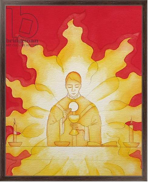Постер The Presence of Jesus Christ in the Holy Eucharist is like a consuming fire, 2003 с типом исполнения На холсте в раме в багетной раме 221-02