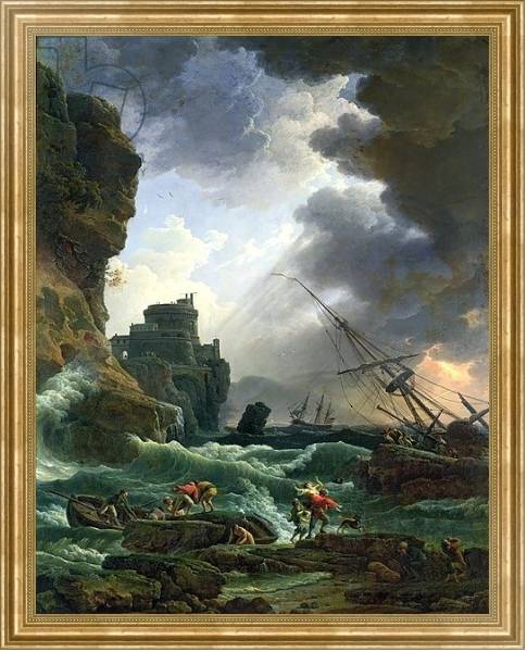 Постер The Storm, 1777 с типом исполнения На холсте в раме в багетной раме NA033.1.051