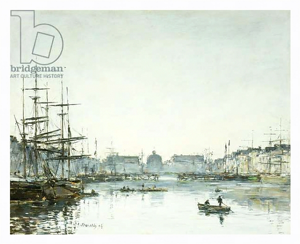 Постер Le Havre, Le Bassin du Commerce, 1894 с типом исполнения На холсте в раме в багетной раме 221-03