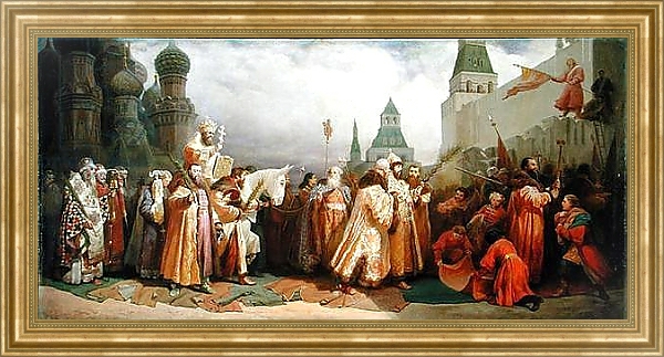 Постер Palm Sunday Procession under the Reign of Tsar Alexis Romanov 1868 с типом исполнения На холсте в раме в багетной раме NA033.1.051