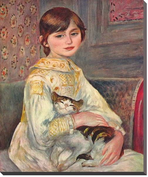 Постер Портрет мадемуазель Жюли Мане с кошкой с типом исполнения На холсте без рамы