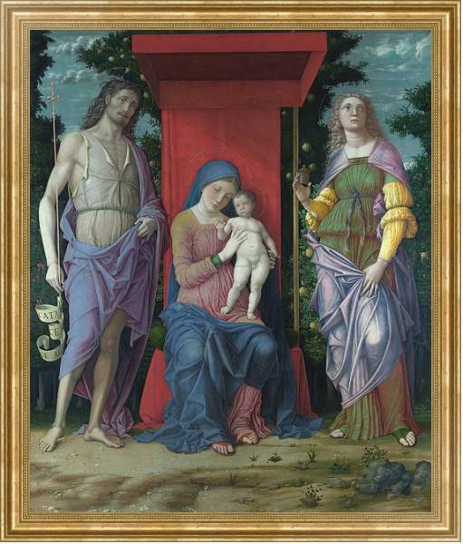 Постер Дева с младенцем и святые с типом исполнения На холсте в раме в багетной раме NA033.1.051