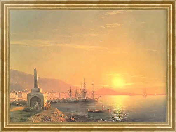 Постер Восход солнца в Феодосии с типом исполнения На холсте в раме в багетной раме NA033.1.051