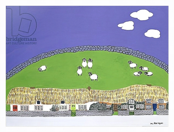 Постер Sheep and clouds с типом исполнения На холсте в раме в багетной раме 221-03
