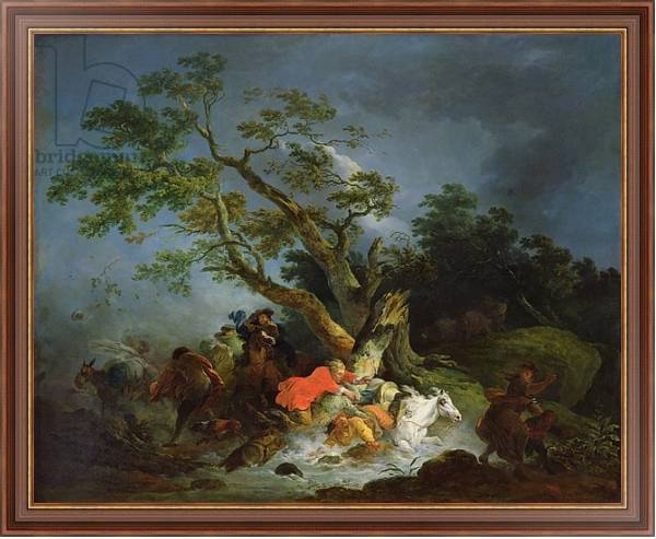 Постер Travellers Caught in a Storm, c.1770 с типом исполнения На холсте в раме в багетной раме 35-M719P-83