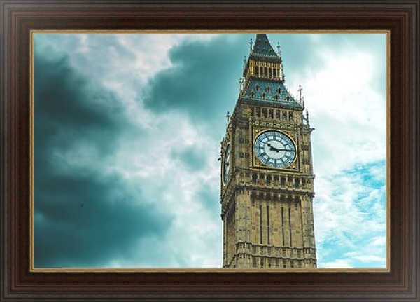 Постер Часы на Лондонском Биг Бене с типом исполнения На холсте в раме в багетной раме 1.023.151