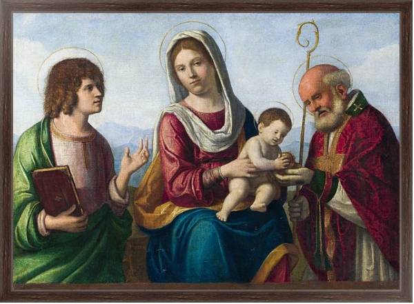 Постер Дева Мария с младенцем со Святыми с типом исполнения На холсте в раме в багетной раме 221-02
