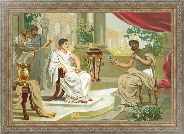 Постер Conversation between Pliny the Elder and the emperor Vespasian с типом исполнения На холсте в раме в багетной раме 484.M48.310