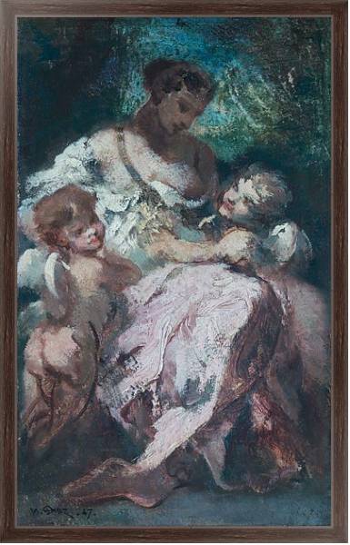 Постер Венера и два Купидона с типом исполнения На холсте в раме в багетной раме 221-02