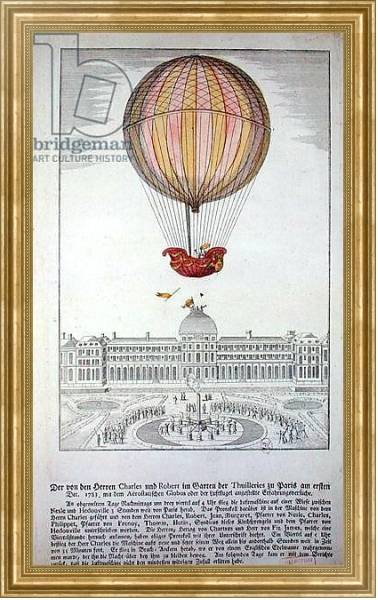Постер The Flight of Jacques Charles and Nicholas Robert from the Jardin des Tuileries, 1st December, 1783 с типом исполнения На холсте в раме в багетной раме NA033.1.051