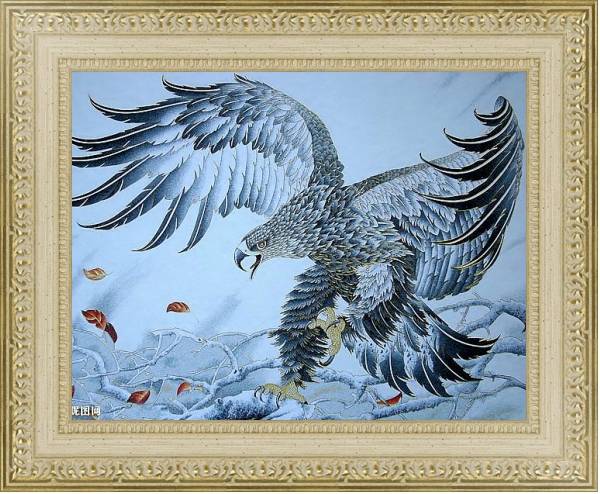 Постер Восточные птицы 40 с типом исполнения Акварель в раме в багетной раме 484.M48.725
