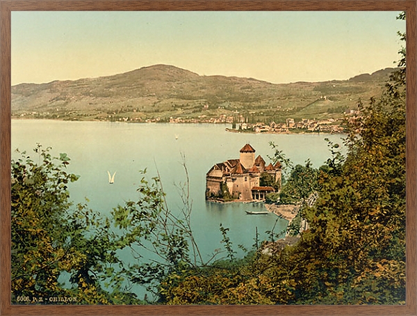 Постер Швейцария. Замок Шильон с типом исполнения На холсте в раме в багетной раме 1727.4310