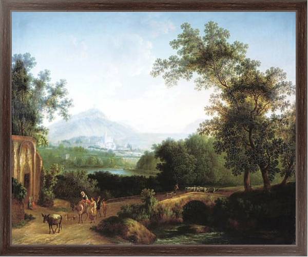 Постер Итальянский пейзаж. 1806 с типом исполнения На холсте в раме в багетной раме 221-02