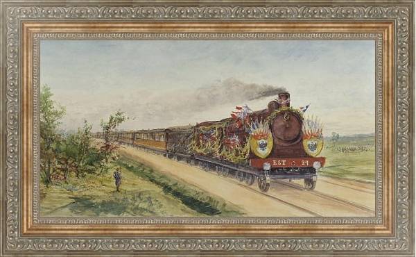Постер Президентский поезд на пути из Дюнкерка в Компьень с типом исполнения На холсте в раме в багетной раме 484.M48.310