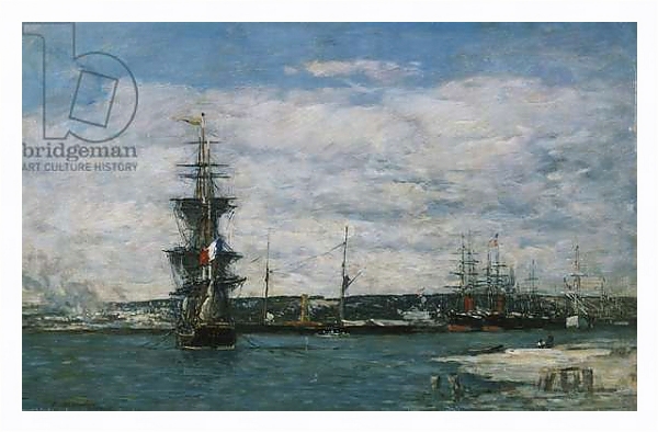 Постер The Port of Havre, c.1864-66 с типом исполнения На холсте в раме в багетной раме 221-03