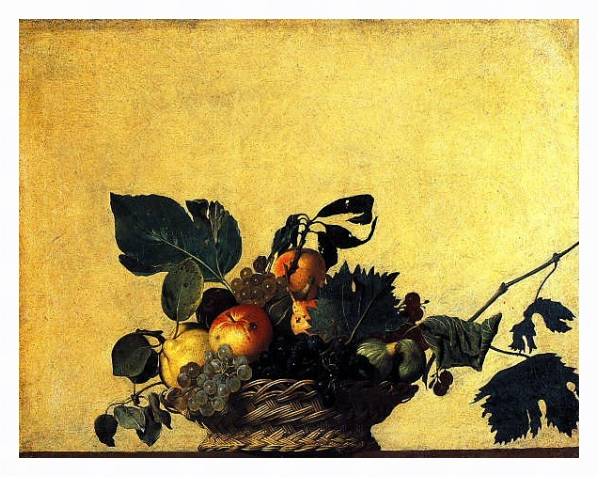 Постер Корзина с фруктами с типом исполнения На холсте в раме в багетной раме 221-03