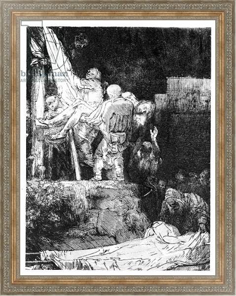 Постер The Descent from the Cross with a Torch, 1654 с типом исполнения На холсте в раме в багетной раме 484.M48.310