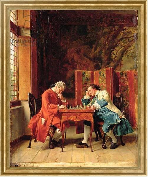 Постер The Chess Players, 1856 с типом исполнения На холсте в раме в багетной раме NA033.1.051