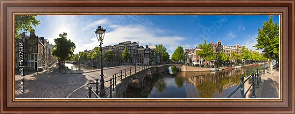 Постер Голландия. Амстердам 3 с типом исполнения На холсте в раме в багетной раме 35-M719P-83
