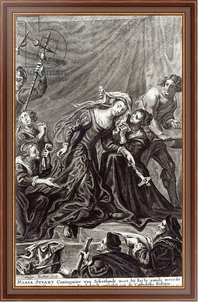 Постер The Execution of Mary, Queen of Scots, 8th February 1587, engraving by Gaspar Boutatts с типом исполнения На холсте в раме в багетной раме 35-M719P-83