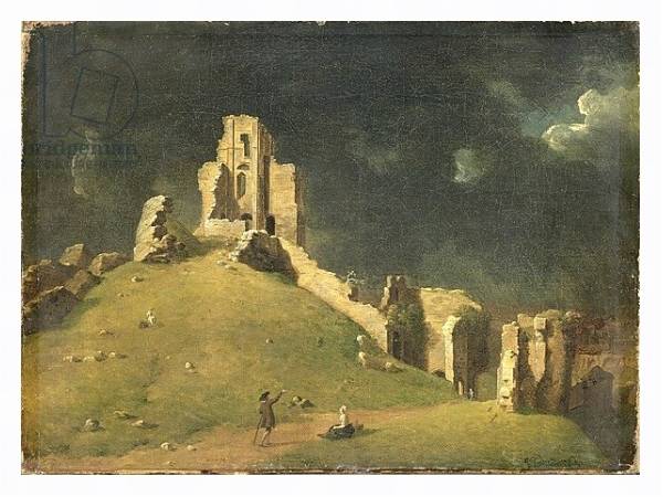 Постер Corfe Castle, Dorset, 1764 с типом исполнения На холсте в раме в багетной раме 221-03