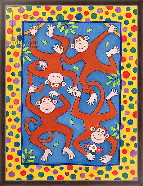 Постер Cheeky Monkeys с типом исполнения На холсте в раме в багетной раме 221-02