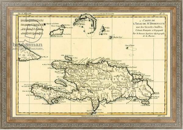 Постер The French and Spanish Colony of the Island of St Dominic of the Greater Antilles, 1780 с типом исполнения На холсте в раме в багетной раме 484.M48.310