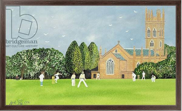 Постер Cricket on Churchill Green с типом исполнения На холсте в раме в багетной раме 221-02