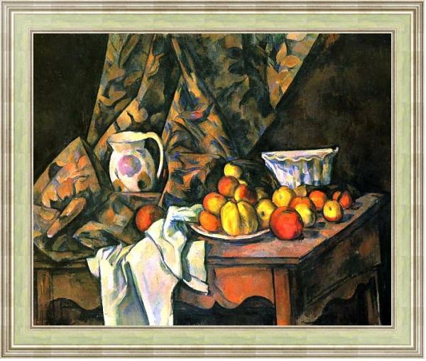 Постер Натюрморт с яблоками и персиками с типом исполнения На холсте в раме в багетной раме NA053.0.113