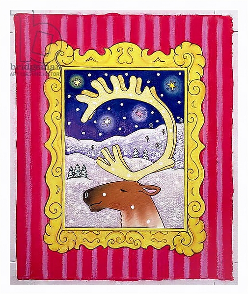 Постер Christmas Antlers, 1996 с типом исполнения На холсте в раме в багетной раме 221-03