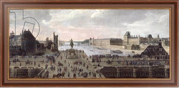 Постер View of the Pont-Neuf and the River Seine looking downstream, c.1633 с типом исполнения На холсте в раме в багетной раме 35-M719P-83