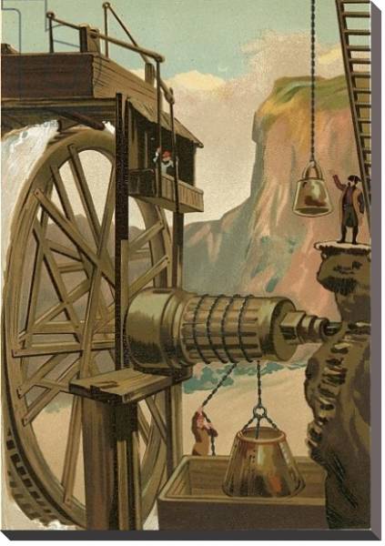 Постер Agricola directing the mines of Freyberg с типом исполнения На холсте без рамы