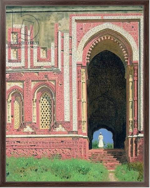 Постер Gate Near Kutub-Minar, Old Delhi, 1875 с типом исполнения На холсте в раме в багетной раме 221-02