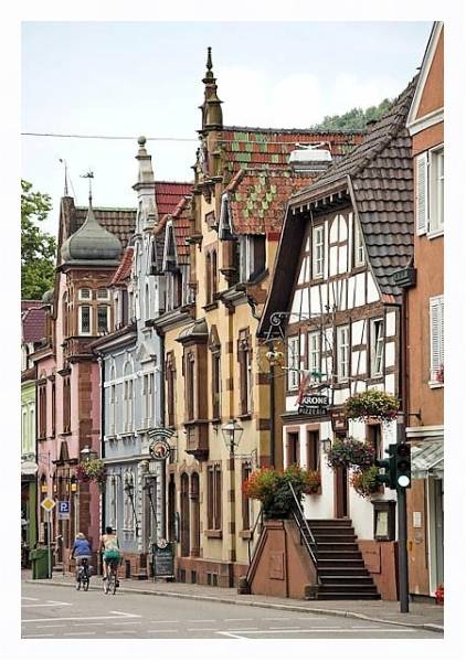 Постер Германия. Сельская улочка с типом исполнения На холсте в раме в багетной раме 221-03
