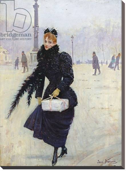 Постер Parisian woman in the Place de la Concorde, c.1890 с типом исполнения На холсте без рамы
