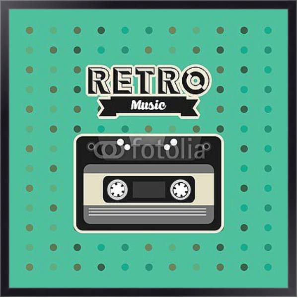 Постер Ретро музыка с типом исполнения На холсте в раме в багетной раме 221-01