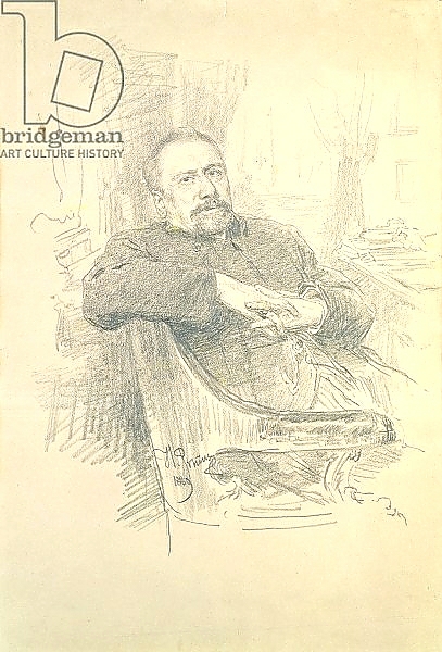 Постер Portrait of Nikolaj Leskov, 1889 с типом исполнения На холсте без рамы