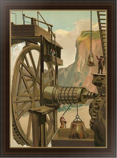 Постер Agricola directing the mines of Freyberg с типом исполнения На холсте в раме в багетной раме 1.023.151