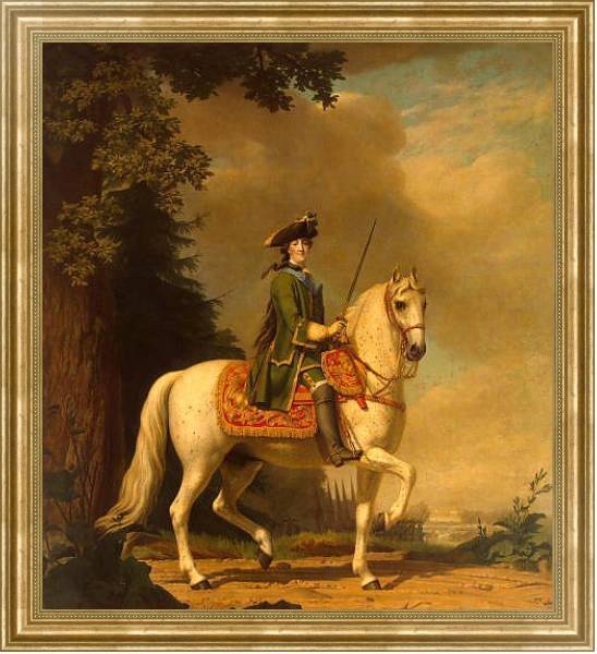 Постер Портрет Екатерины II верхом 2 с типом исполнения На холсте в раме в багетной раме NA033.1.051