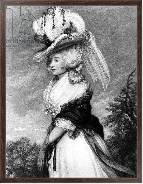 Постер Lady Letitia Lade, mezzotint by Frederick Bromley, c.1785 с типом исполнения На холсте в раме в багетной раме 221-02