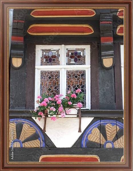 Постер Германия. Вернигероде, окно с типом исполнения На холсте в раме в багетной раме 35-M719P-83