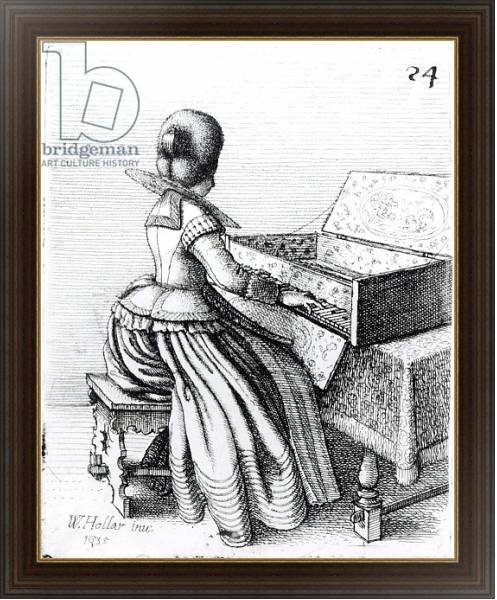 Постер Woman Playing at a Keyboard, 1635 с типом исполнения На холсте в раме в багетной раме 1.023.151