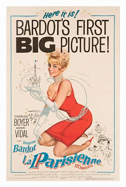 Постер Постер: Афиша с Бриджит Бордо с типом исполнения На холсте в раме в багетной раме 221-03